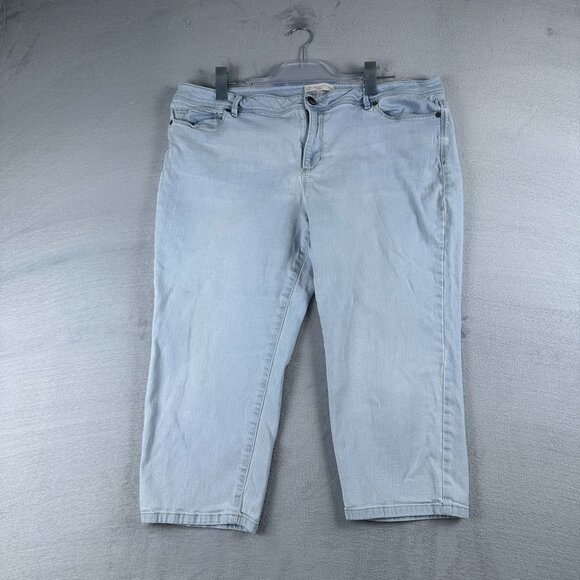 J. Jill Cropped Jeans Womens Size 18 Authentic Fit Denim Mid Rise Blue - Picture 1 of 12